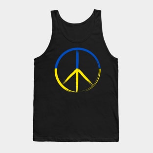 Ukrainian Flag Peace Sign Tank Top